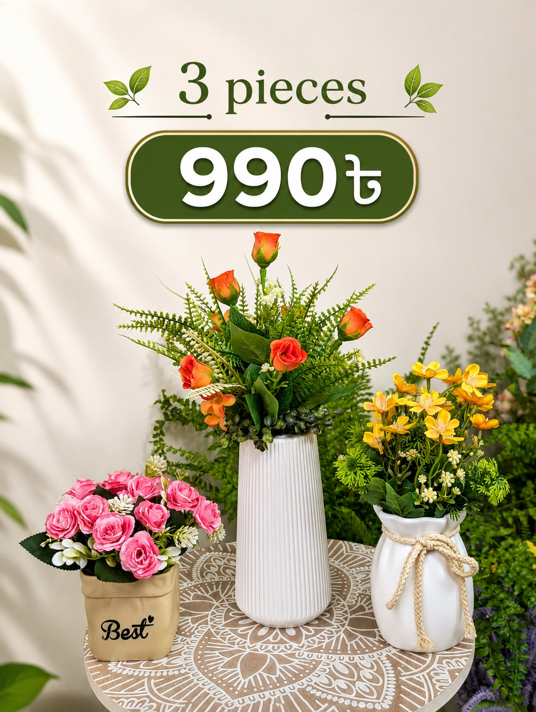 3 pieces Flower Combo